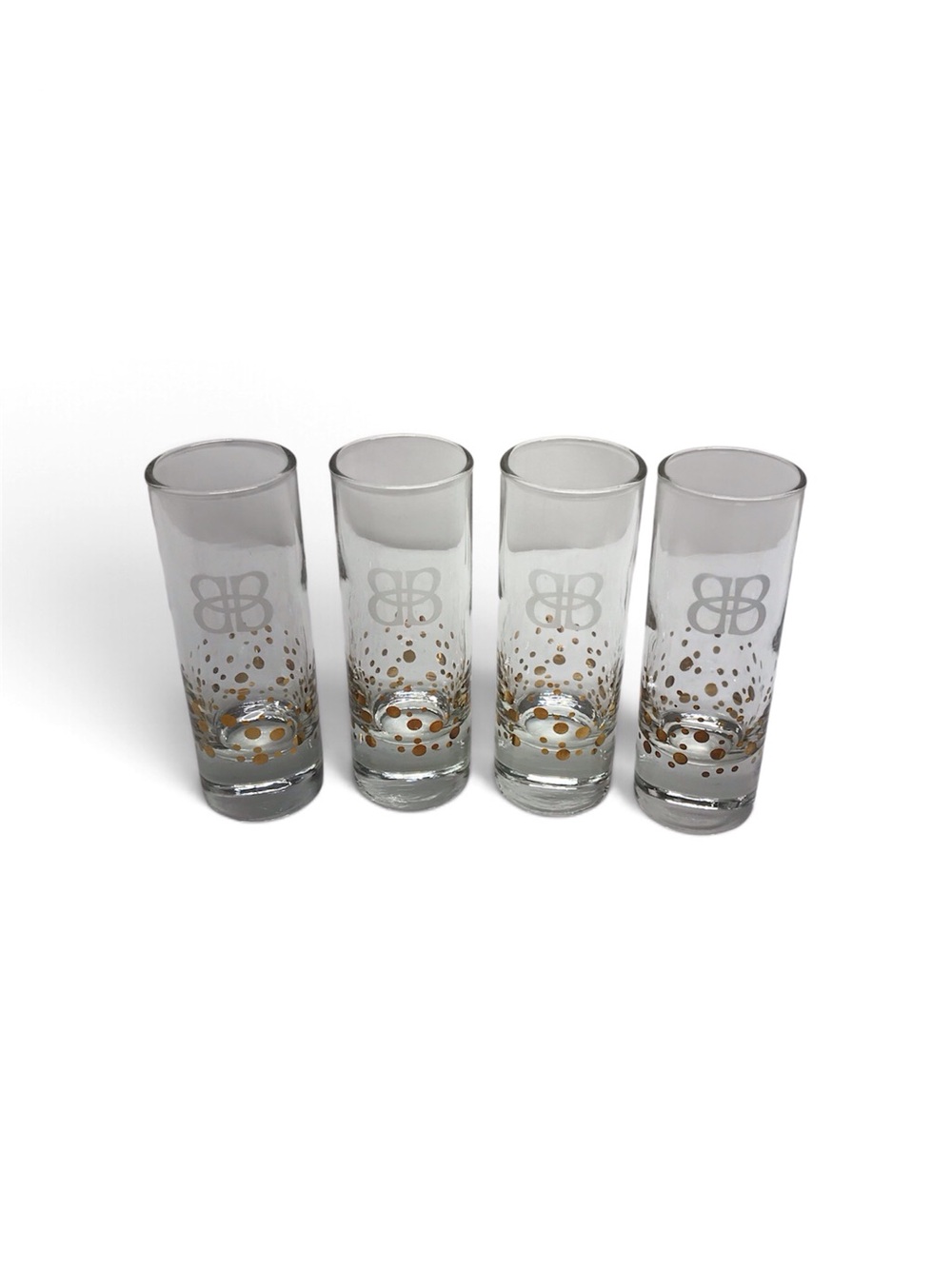 Set a four Bailey’s Irish cream 4 inch confetti shot glasses